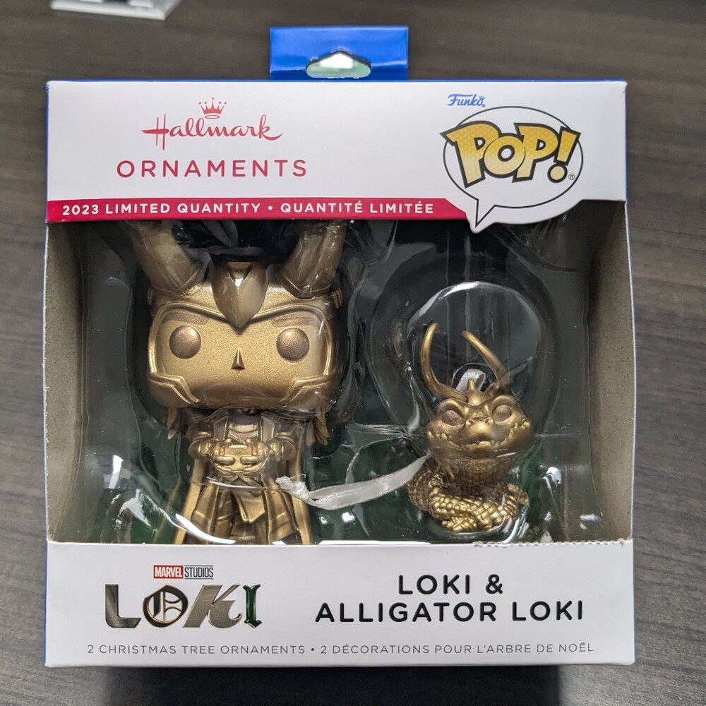 Hallmark Ornaments Funko Pop Loki And Alligator Loki - Gold - Limited Edition